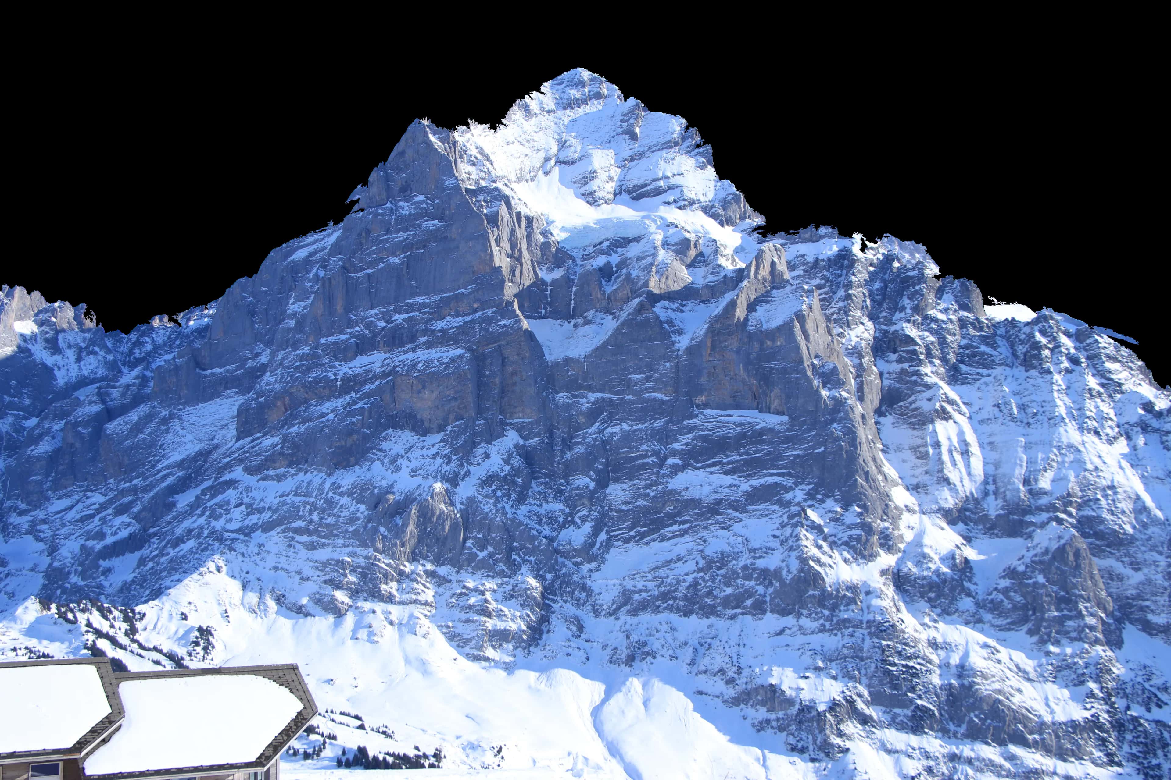 A snow-capped mountain peak